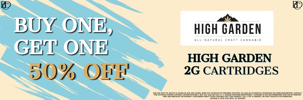 BOGO 50% Off High Garden 2g Carts at Bayside Cannabis