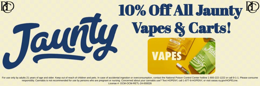10% off Jaunty vapes and carts at Bayside Cannabis